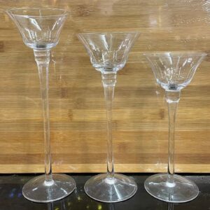 Candle Stand - 3pc Glass Zana