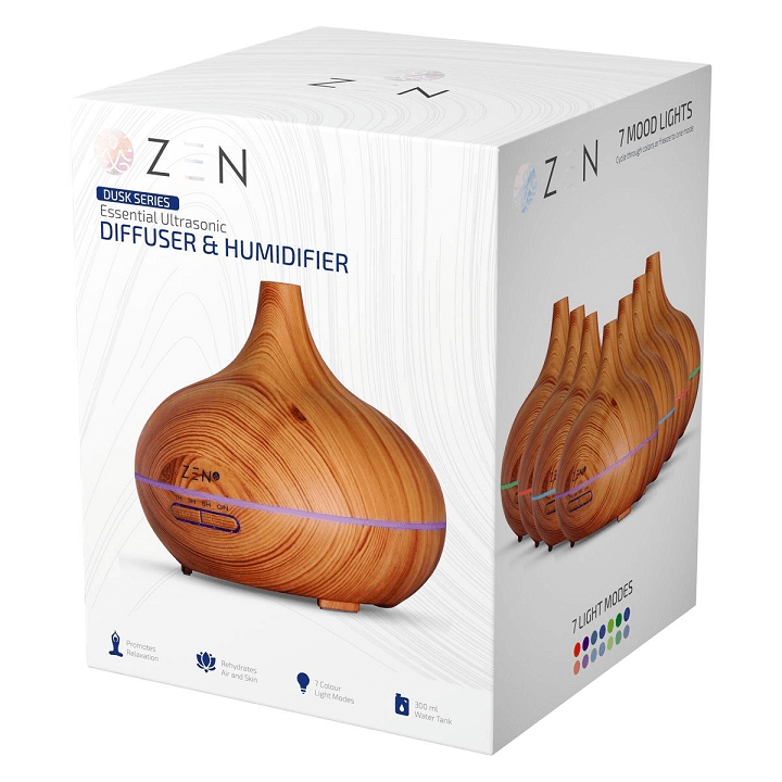 Zen - Dusk Series Ultrasonic Diffuser - Light Wood - Image 2