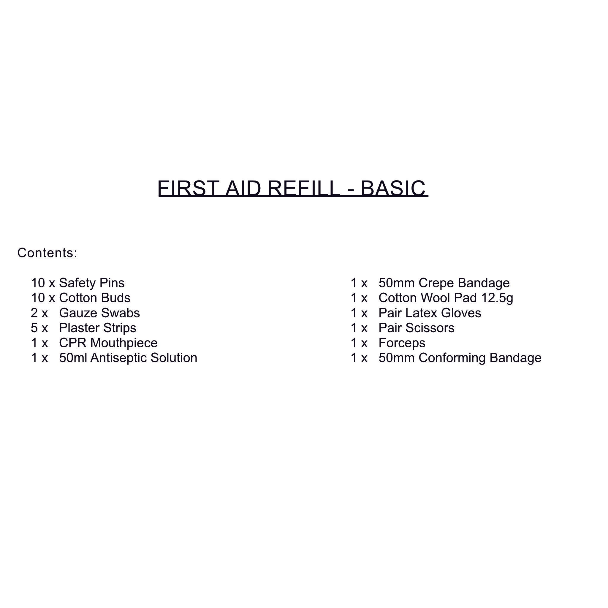 Basic First Aid Kit Refill - Essential Supplies