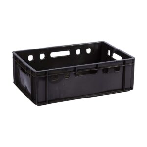 PRIDE HEAVY DUTY STACKABLE Black and Red Crate – 197h x ,600w x 390d
