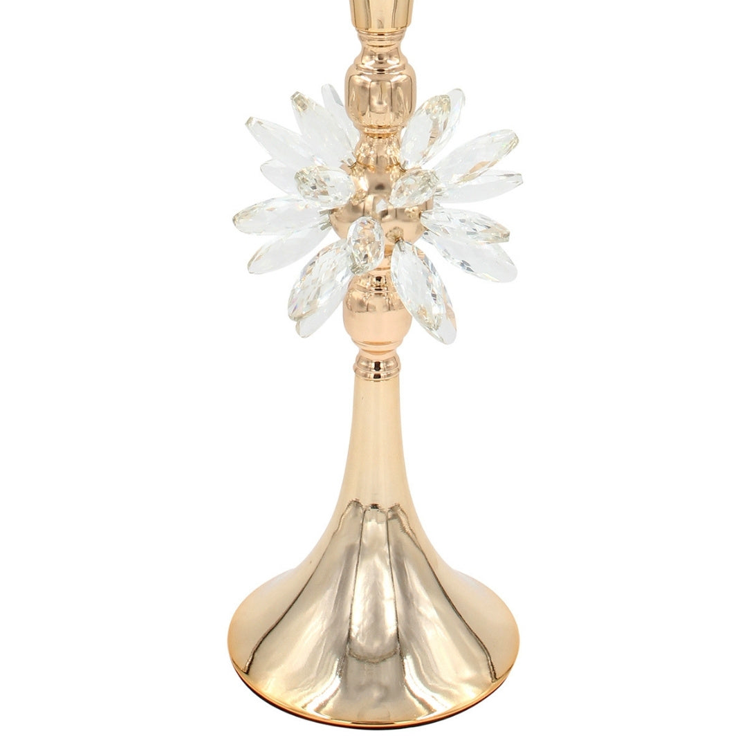 Centerpiece Stand - Gold Metal with Crystal Flower - Image 3