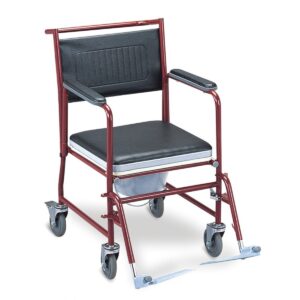 Steel Commode Chair FS691 - Detachable Arms & Footrests