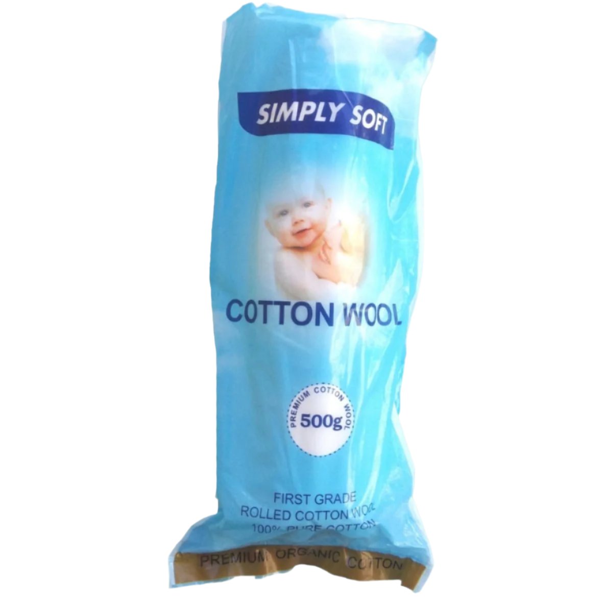 Simply Soft Cotton Wool Roll - 500g, 100% Pure Cotton