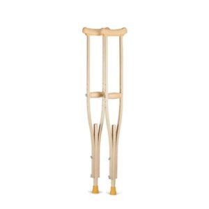 Adjustable Wooden Underarm Crutches - Durable Mobility Aid