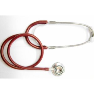 Dual Head Child Stethoscope - Silver, Burgundy Y-Tubing