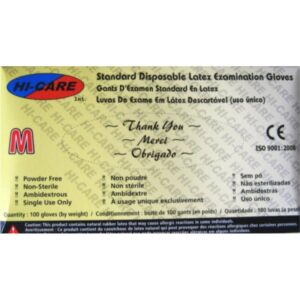 EXAMINATION GLOVES - LATEX - POWDER FREE (MOQ: 10)
