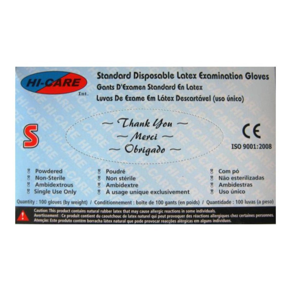 EXAMINATION GLOVES - LATEX - POWDERED - BOX 100 (MOQ: 10)
