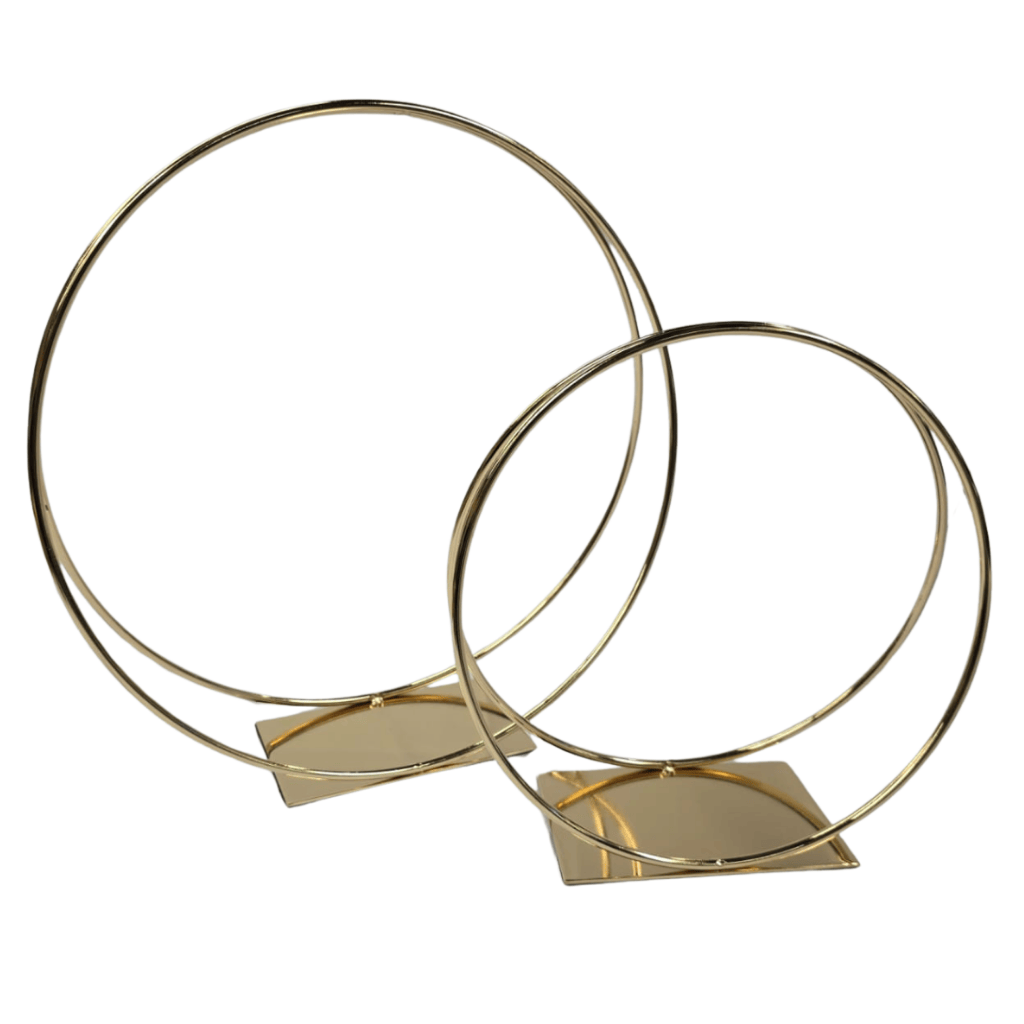 Gold Hoop Flower Stand Centerpiece - 2pc Set - Image 2