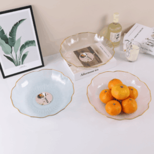 Plastic Fruit Bowls with Gold Trim