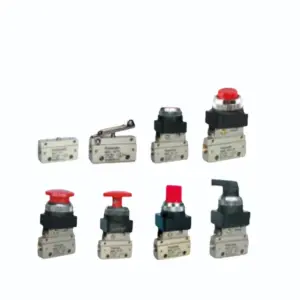 Roller Lever Valve 3/2 Way 1/8″ to Twist Select Button Valve 3/2 Way 1/8″ Red