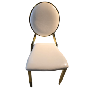 Chair - Gold Rim Round Back Padded