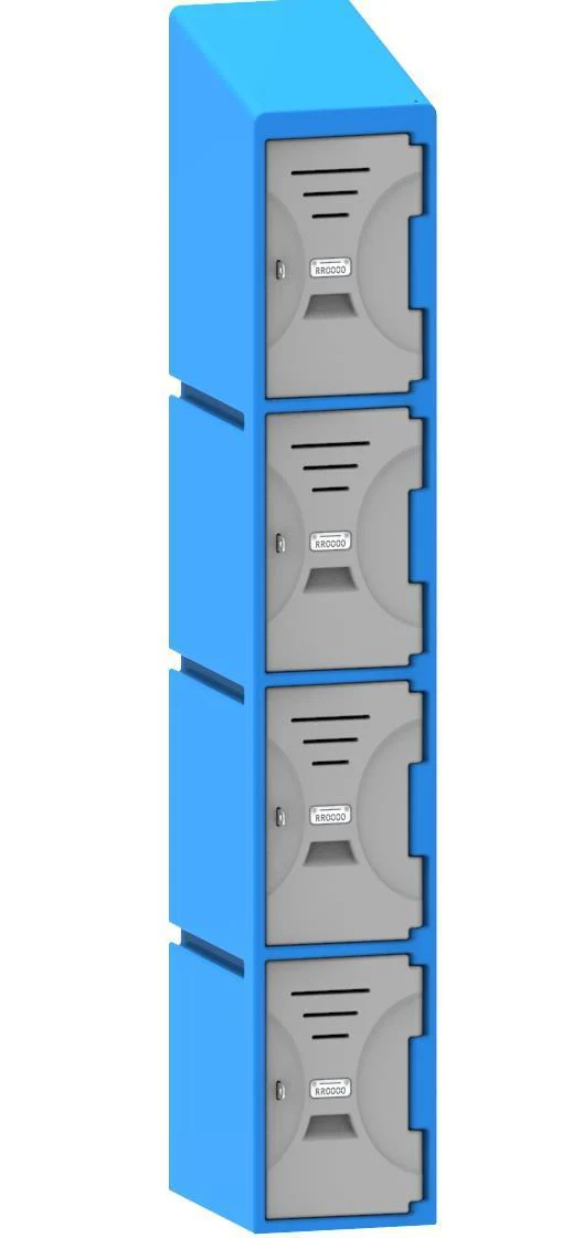 4 Tier Plastic Locker with Pad Lock Assembly – 310mm(W) x 455mm(L) x 1930mm(H)