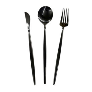 Cutlery Sets - Modern 3pc Plain Black