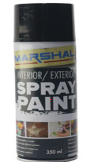 Spray Paint Gloss Black 350ml Marshal
