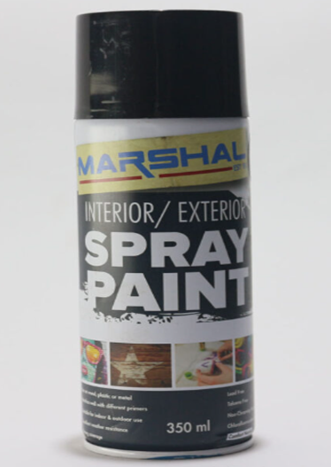 Spray Paint Matt Black 350ml Marshal