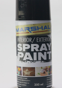 Spray Paint Satin Black Marshal 350ml