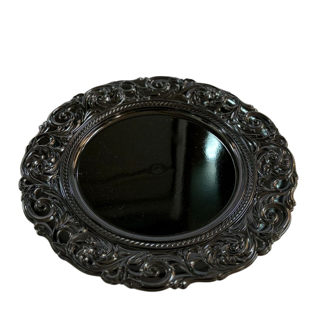 Underplates - Baroque Scroll Design Black