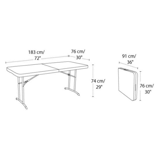 6 Seater Folding Rectangular Trestle Table 1.8m Red - Image 2