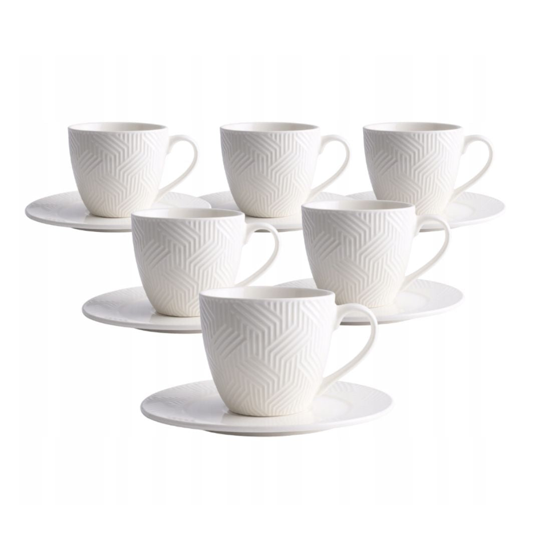 Aztec Cup & Saucer Set – 6 Piece - Image 6