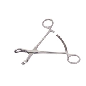 Serrated Bone Holding Forceps 160mm With Drill Hole - VI