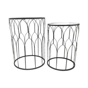 Server Tables - Geometric Side Table Set Round - Black