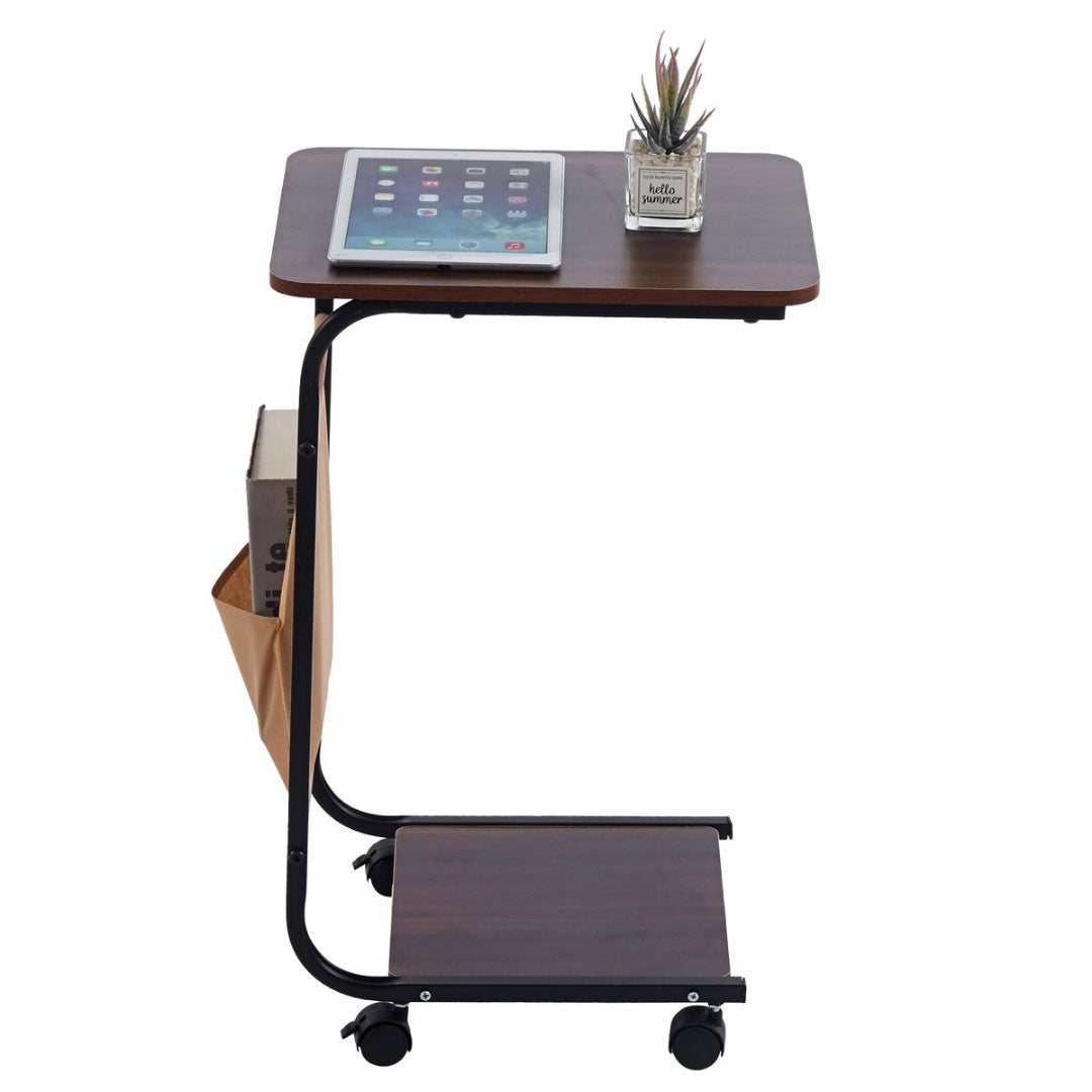 C-Shaped Side Table with Storage Basket - Image 4