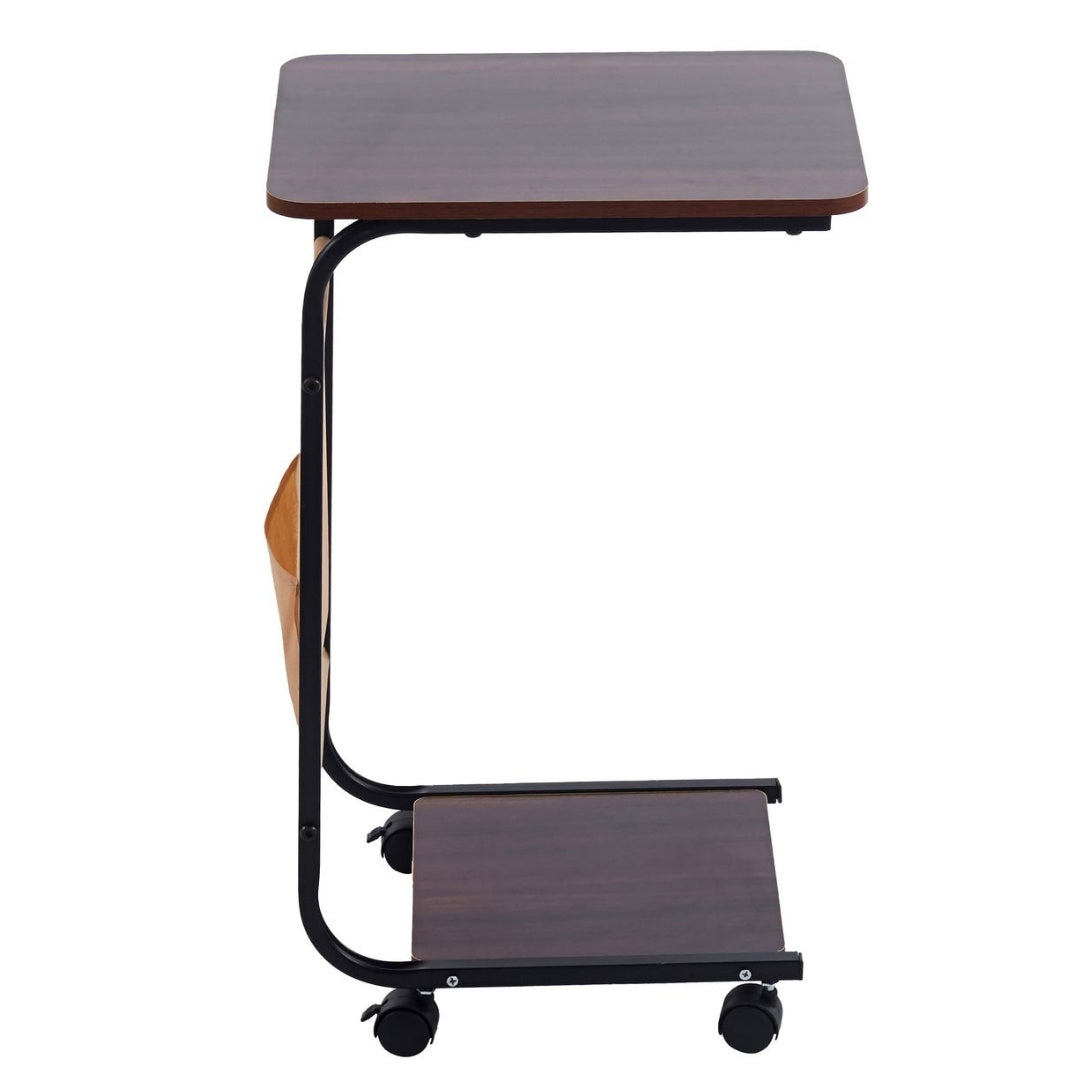 C-Shaped Side Table with Storage Basket - Image 3