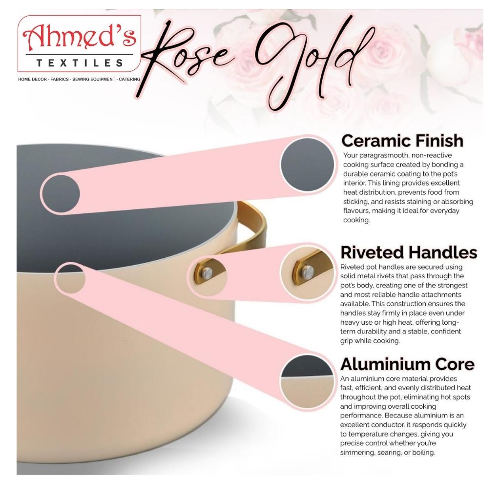 Siena 7-Piece Cookware Set Rose Gold - Image 5