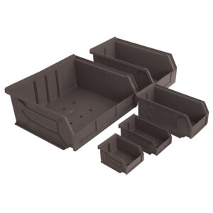 Eezee Bin 1 (140mm), Bin 2 (190mm), Bin 3 (280mm), Bin 4 (390mm) and Bin 5 (490mm) – Black – Packs of 10
