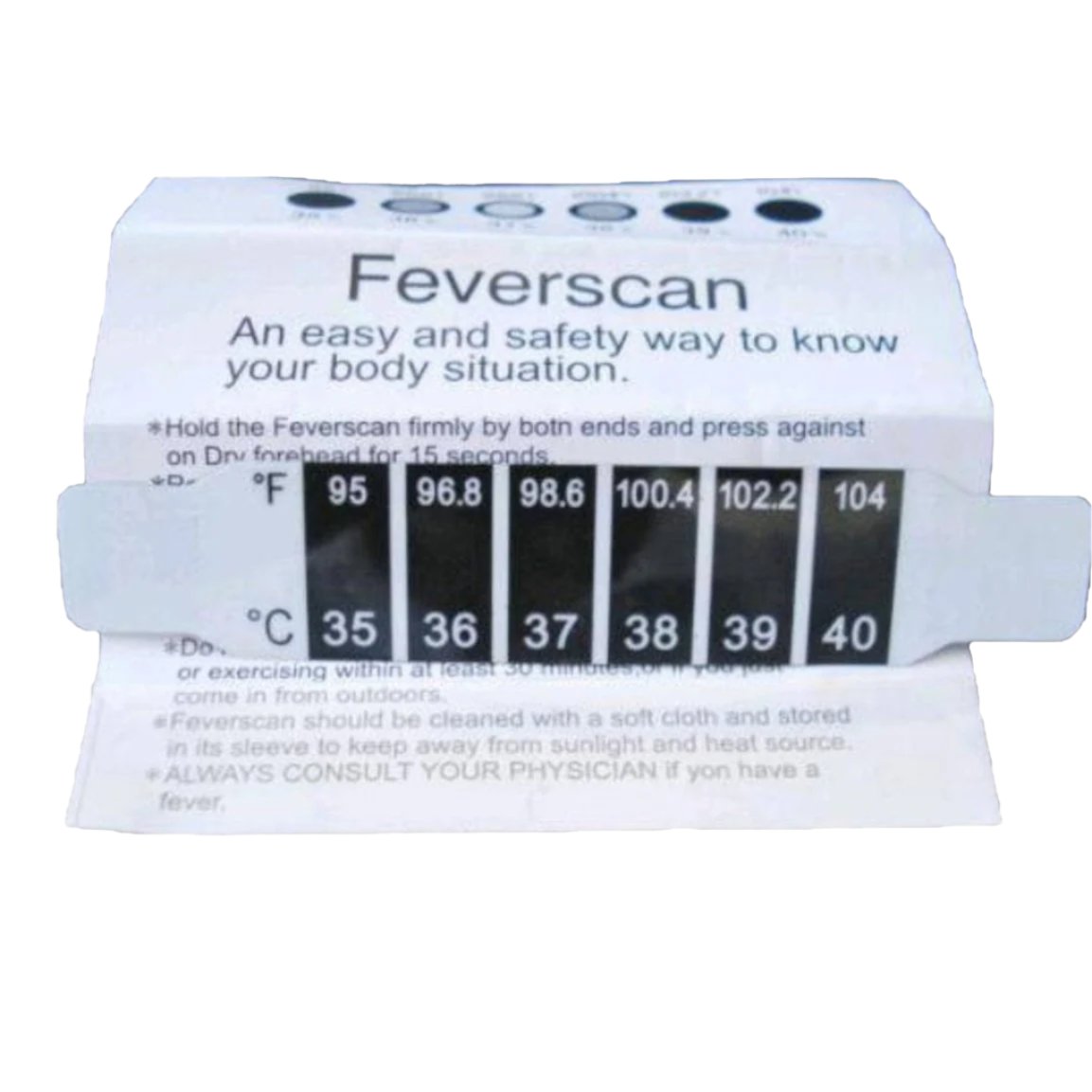 Single-Use FeverScan Thermometer Strips - Instant Readings