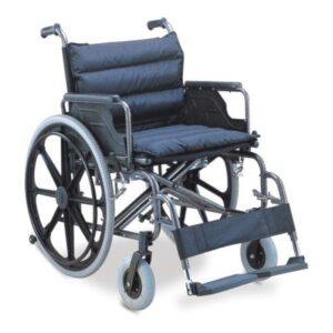 Extra-Wide Steel Wheelchair w/ Detachable Arm & Footrests